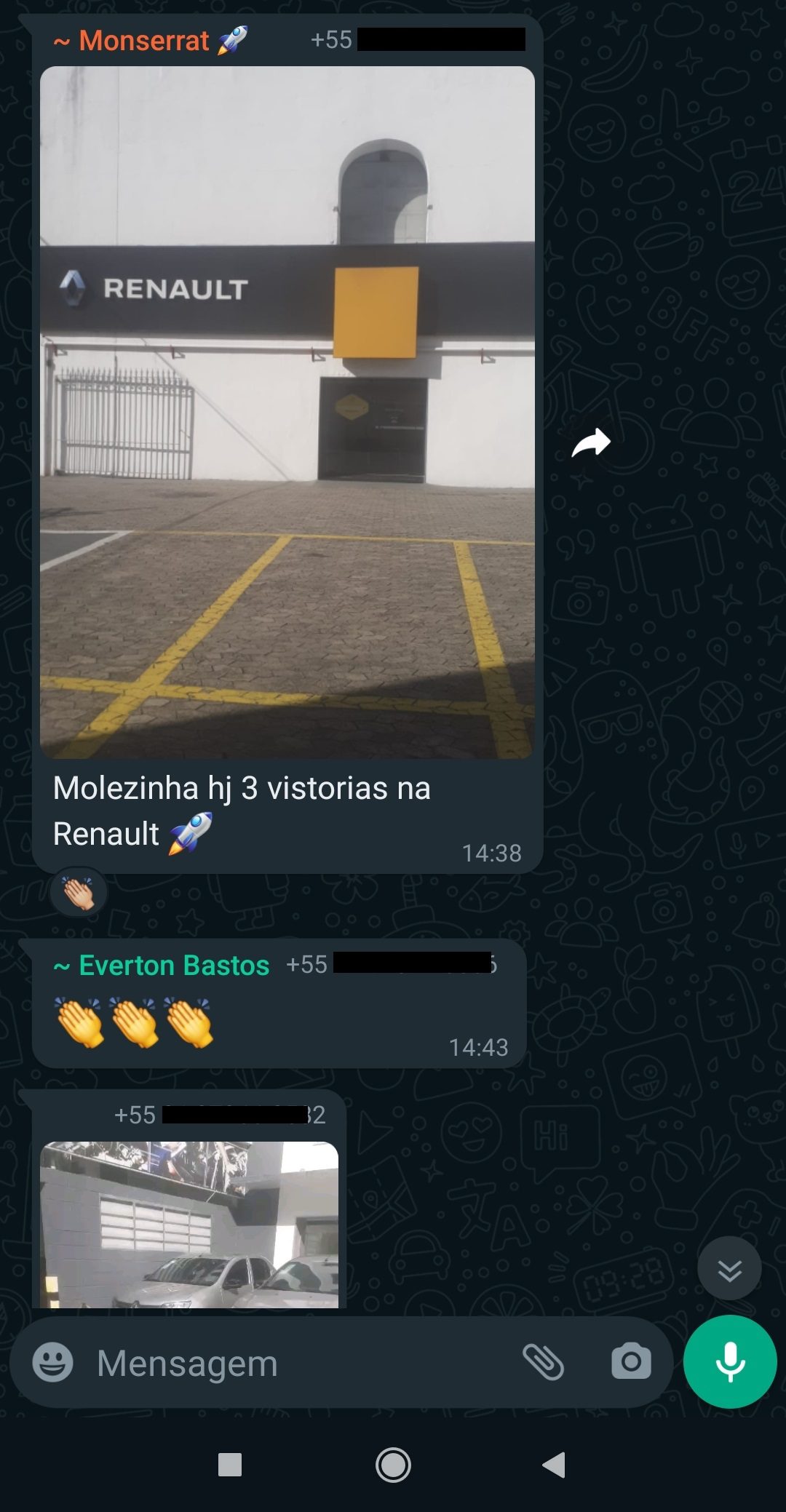 Aluno com 3 vistorias na Renault